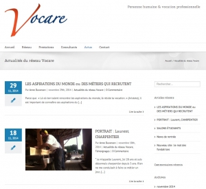 Copie d'écran des actualités du site du réseau vocare