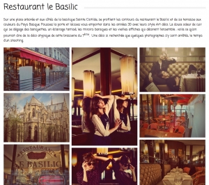 Copie d'écran de la galerie d'images du restaurant le Basilic